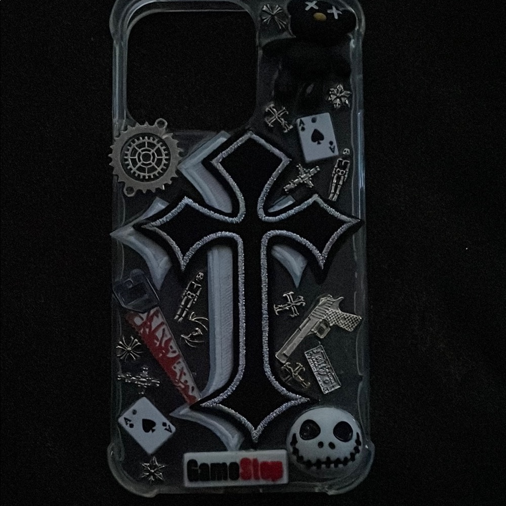 Black and White  Junk hand made Cross Phone Case